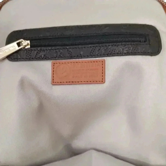 Valentina Convertible Backpack Sling Crossbody Shoulder Bag Black Tan Leather - Picture 5 of 6